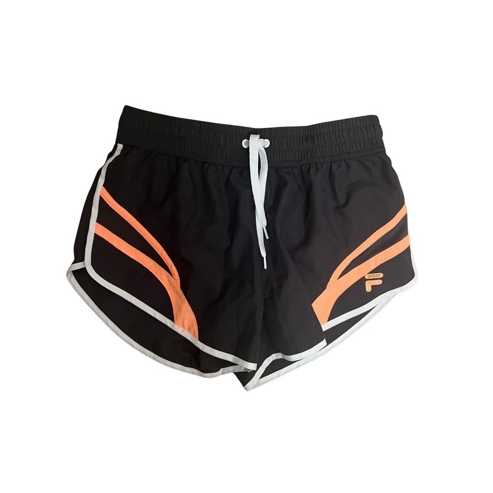 Fila Women’s Black and Orange Running Shorts Size XS